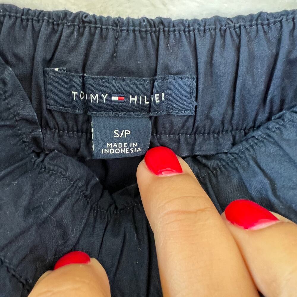 Tommy Hilfiger Navy Blue Off Shoulder Feminine Old Money Midi Dress Womens Small - Picture 10 of 14